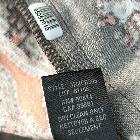 Gianni Bini Pin-tucked Pleated Brown & Orange Print Pull-on Skirt w Mesh Hem - Picture 11 of 11